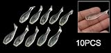 Como 10 Pcs Clear White Fishing Lure Silicone Fish Design Bait