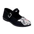 Womens Cute Mary Janes Ballet Flats Ribcage Gothic Shoes