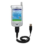 Coiled Power Hot Sync and Charge USB Data Cable w/ Tip Exchange for the Samsung SPH-i700 - Gomadic Brand