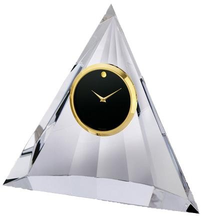 Crystal Pyramid Desk Clock by Movado