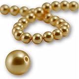 50 Round Pearl 8mm Swarovski GOLD 5810 Crystal Beads.