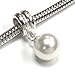 Sterling Silver Swarovski White Pearl Pendant title=