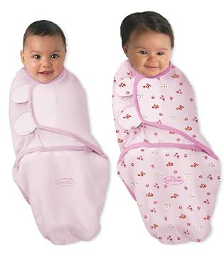 SwaddleMe 2 Pack Lady Bug Swaddling Wraps - Small