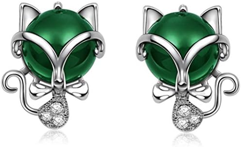 Fuzhao Sterling Silver Fox Zirconia Stud Earrings