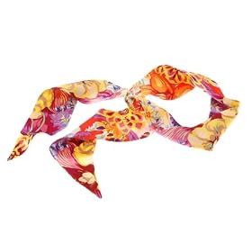 L. Erickson USA Elastic Loop Headband 100% Silk - Silk Bloom