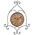 Iron Scroll Wall Clock - Black (23x18")