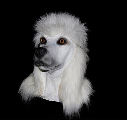 Latex Poodle Mask Deluxe For Hollween By Crazy Halloween Mask - White