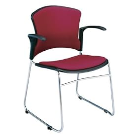 Upholstered Stackable Chair With Armrests. Package of 4 by OFM INC.