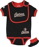 Houston Astros Baby Bib and Bootie Creeper Set - 3/6 months