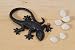 Gekko Gecko Eidechse Salamander Metall schwarz