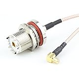 RF coaxial cable UHF SO239 PL259 female to MCX male right angle connector RG316 20CM