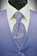 Periwinkle Solid Satin Vest with Coordinating Tapestry Tie
