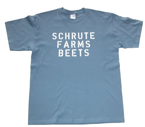 The Office Schrute Farms Beets Adult Short Sleeve T-shirt (White - Grey - Red - Blue - Pink - Khaki in Sizes Small-5XL)