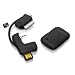 iBattz Mojo Treble Keychain Data Sync Cable with Sim Ejection Tool MicroSD card Reader (Black)- for Apple iPhone 3gs 4 4s iPad 2 iPod Touch Android Phones blackberry Nokia Lumia