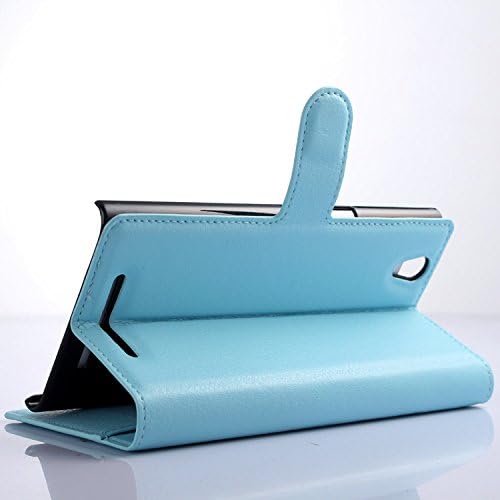 Deetech ZTE ZMAX Z970 Case PU Leather Wallet Case with Card Slots Cash Compartment for ZTE ZMAX Z970 (TMOBILE / METRO) (Skyblue)