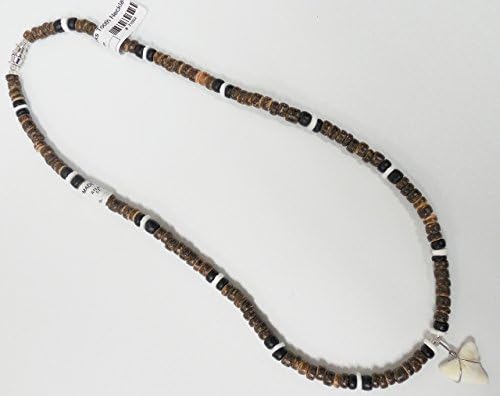 Sharks tooth Necklace Brown/White 18"
