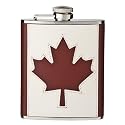 Leather Canada Flag Hip Flask 6 oz.