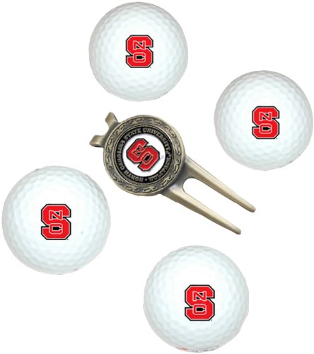 North Carolina State Wolfpack Pack Of 4 Golf Balls And Divet Tool Gift Set From Team Golf