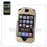 Silver Apple iPhone Premium Leather Vertical Holster Case Cover with Swivel Belt Clip and Screen Protector