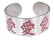 Red Chinese Love Characters Pewter Bracelet