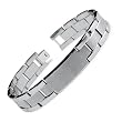 Tungsten Carbide ID Link Bracelet Satin High Polish 8.5" Tungsten Carbide ID Link Bracelet Satin High Polish 8.5"