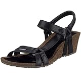 Teva Women's Ventura Cork 2 Wedge Leather Sandal,Black,7 M US