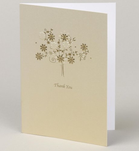 Personalise Your Own - Delicate Gold Floral Thank You Cards