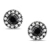 Sterling Silver 1/2 CT TDW Black and White Diamond Stud Earrings (G-H, I2-I3)