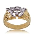 Mens 1/4CT Diamond Moon & Star Shiners Ring in Solid Yellow Gold