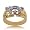Gold Moon & Star Mens Shriner Ring w 1/4cttw Diamond