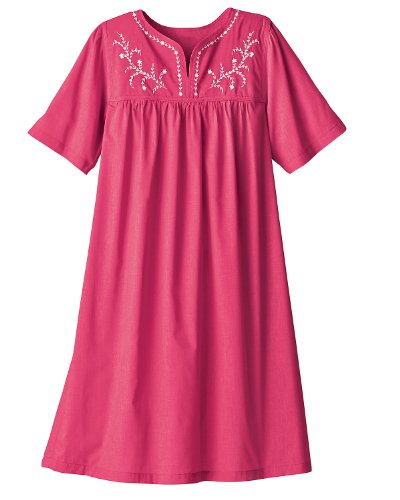 National Embroidered Chambray Dress, Plus