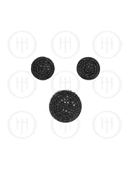 Sterling Silver -Micro Pave Earrings Pendant Set Black (PS-1003-B)