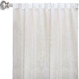 108'' Wide Crushed Voile Sheer with Rod Pocket By-The-Yard White Fabric By The Yard by 