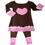 JoJo Designs Heart Tie Dye Pink and Brown Outfit, 6 to 12 Months
