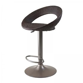 Winsome Bali Adjustable Airlift Stool, Woven Seat by Winsome