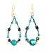 Earrings - E305 - Bugle Beads and Fire Polished Glass & Murano Style Beads - Oval Loop ~ Teal (Blue Green)