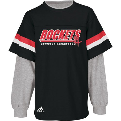 adidas Houston Rockets Kids (sizes 4-7) Faux Layered Long Sleeve T-Shirt