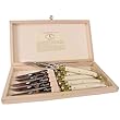 Laguiole boxed set of 6 stainless steel steak knives acrylic handles