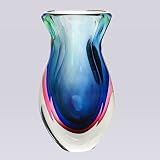 410vCur8VrL. SL160  Hand Blown Red Blue & Green Sommerso Art Glass Vase 10.5″ tall
