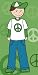 Boy With Peace Sign On Shirt by Clara Almeida. Size 8.00 inches width by 15.60 inches...