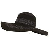 Upf 50+ Sun Beach Braid Hat Floppy 5 Brim Black 2 Tone