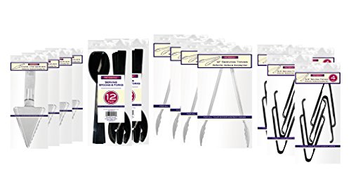 catering Piece Hard Black Utensils Serving disposable 48 serving Plastic Essentials Clear And utensils Kit, catering Piece Hard Black Utensils Serving disposable 48 serving Plastic Essentials Clear And utensils Kit,