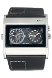 Nike Oregon Series Square Leather Analog Watch - Black/Black/Dark Silver - WA0054-093