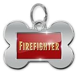 Dog Bone Pet ID Tag Firefighter - Neonblond