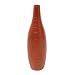 EXP Handmade Mottled Crimson Terracotta Flower Vase With Line Etchings