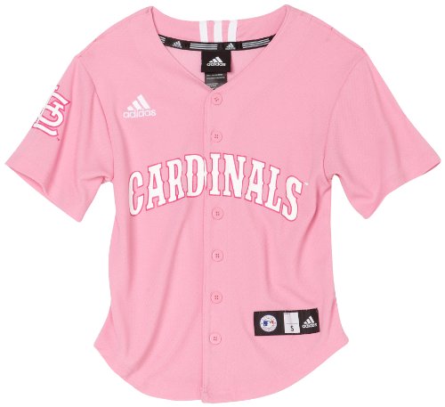 MLB Girls' St. Louis Cardinals Screen Print Baseball Jersey, Pink, Small