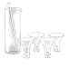 Manhattan Clear Martini Set with Large Pitcher,Stirrer & Four Martini Glass (6 Piece Set)