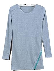 Long Sleeves Cotton Above the Knee  Shirt Mini Dress 