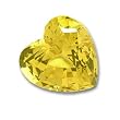 8x8mm Heart Shaped Gem Quality Chatham-Created Cultured Yellow Sapphire Color #2 Weighs 2.17-2.65 Ct.