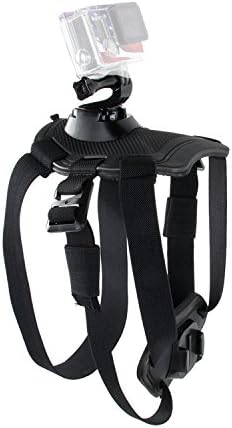 Black Pro Fetch Dog Harness Chest Fetch Strap Camera Mount and Big Pouch for Gopro Hero4,hero3+,hero3,hero2 and Hero